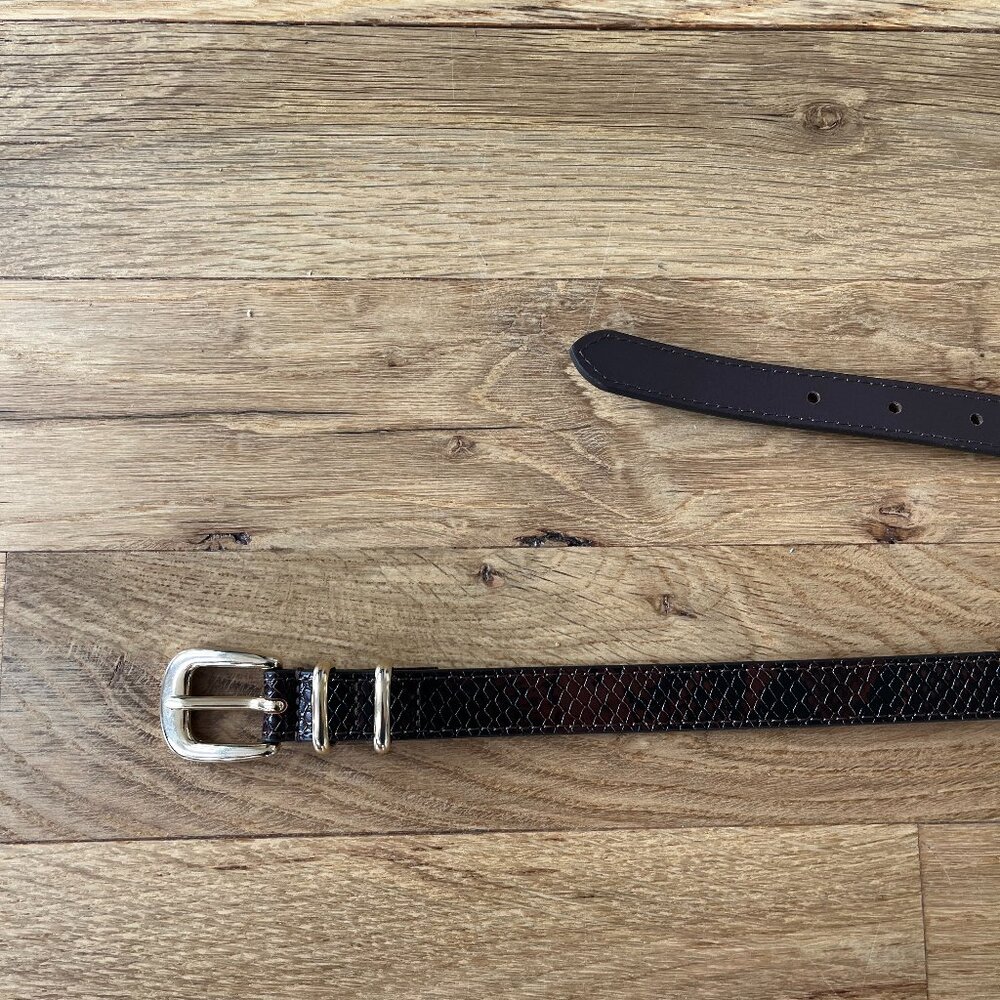 Sezane Livie Belt  Brown Python Print Size 75